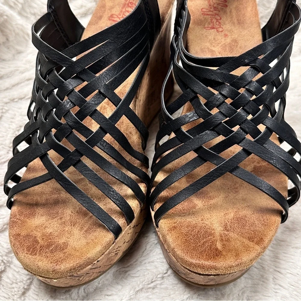 Jelly Pop Platform Black & Cork Sandals / Shoes, 8.5